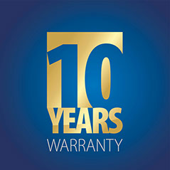 10 year warranty badge